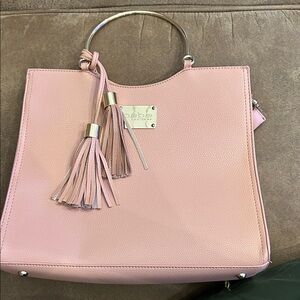 bebe Pink Tote Bag with Tassels